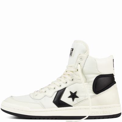 Converse Fastbreak Vintage Sport High Tops Mens - White/Black Shoes (235UOIHG)